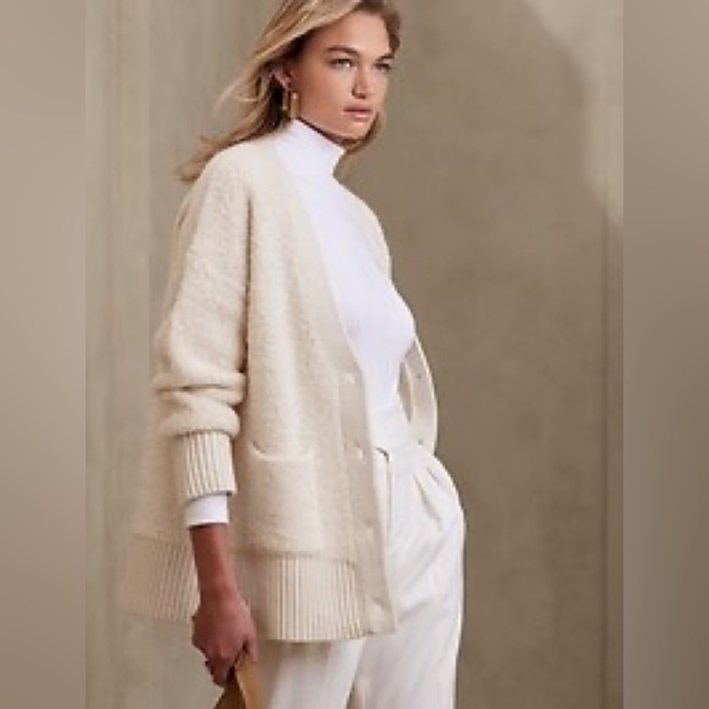 Petite oversized safido boucle cardigan